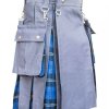 Men’s High Quality Grey Cotton Utility Hybrid Kilt