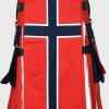 NORWEGIAN FLAG COTTON HYBRID UTILITY KILT FOR MAN