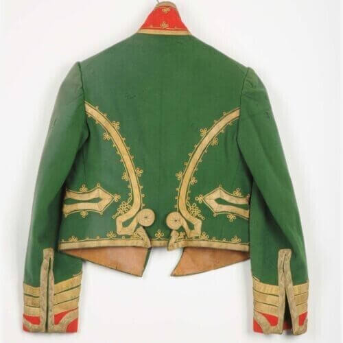 New Men’s Green FRENCH HUSSAR Military Jacket, French green hussar jacket 1
