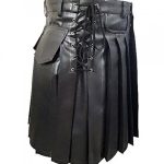 New Style Mens Black Leather Kilt Larp