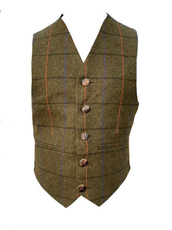 Scottish Argyle Kilt Jacket & Vest Men’s New Green Tweed Wedding Jacket3