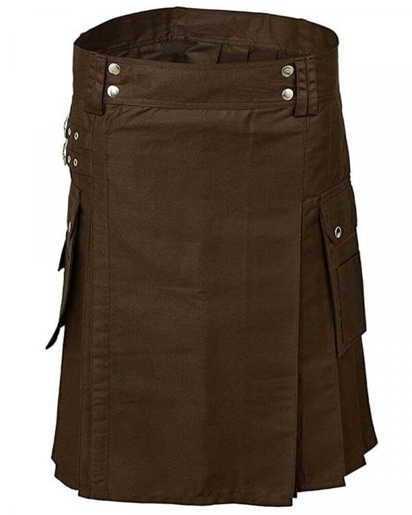 Scottish Fashion For Men Brown Utility Kilts