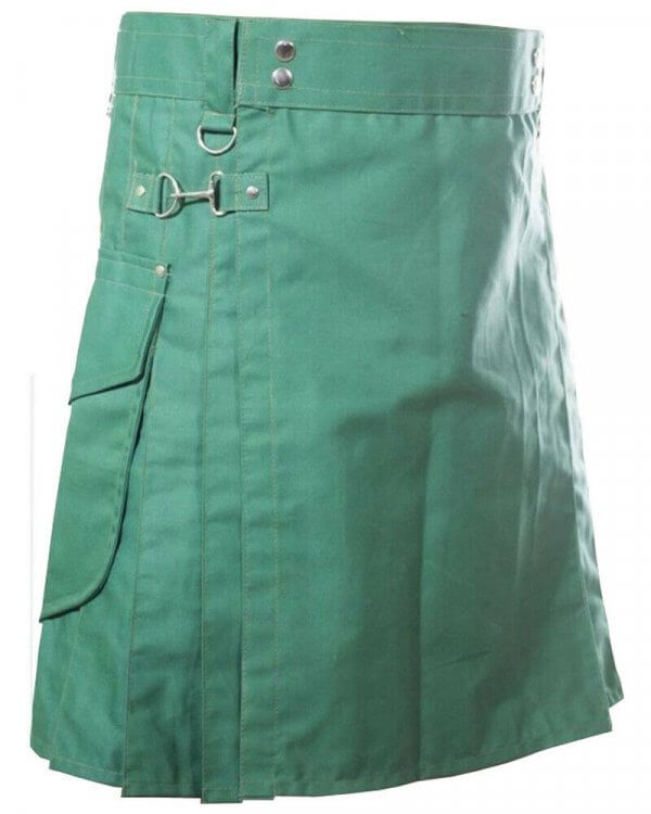 Scottish Fashion For Men Sea Green Utility Kilts