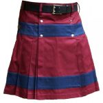 Scottish Fashion Maroon Utility Kilts For Men