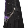 Scottish Modern Black & Purple Kilt Fashion Kilts For Men
