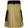 Stylish Two Toned Khaki & Black Utility Kilt