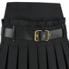 Women Scottish Luxurious Black Box Pleated Kilt Skirt