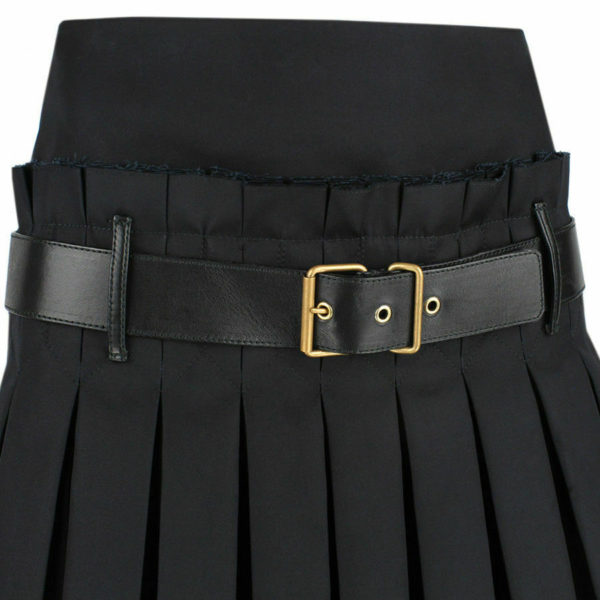 Women Scottish Luxurious Black Box Pleated Kilt Skirt