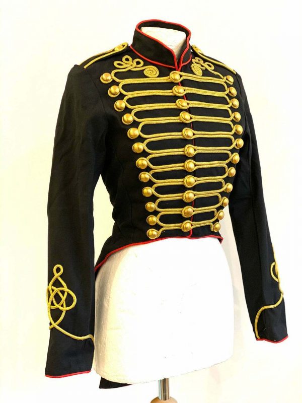 Women’s Ring Master Hussar Officers Black Red Tail Coat