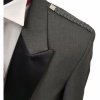 Giacca Principe Charlie scozzese grigia con gilet 100% lana Giacca kilt personal