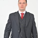 Dark Grey Arrochar Tweed Crail Kilt Jacket & Vest Scotland