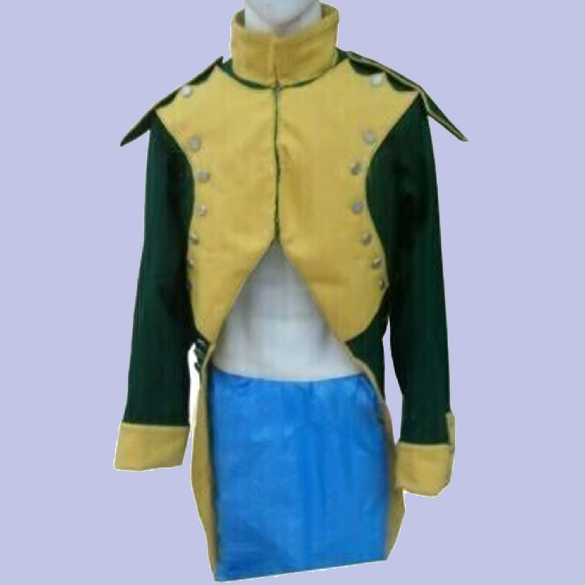 New Dragon French Civil War Jacket Napoleonic Reproduction Men Habit Green Wool