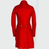 New Men's Red wool flannel tailcoat Officer Jacket