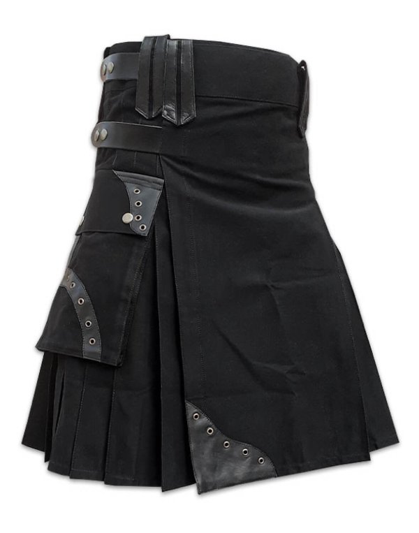 BLACK CARGO UTILITY KILT