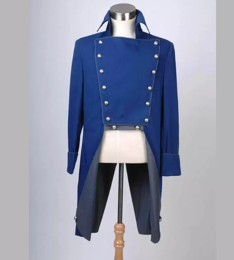 New Blue Military Musical Les Miserables Norm Lewis Javert Jacket Uniform Costum