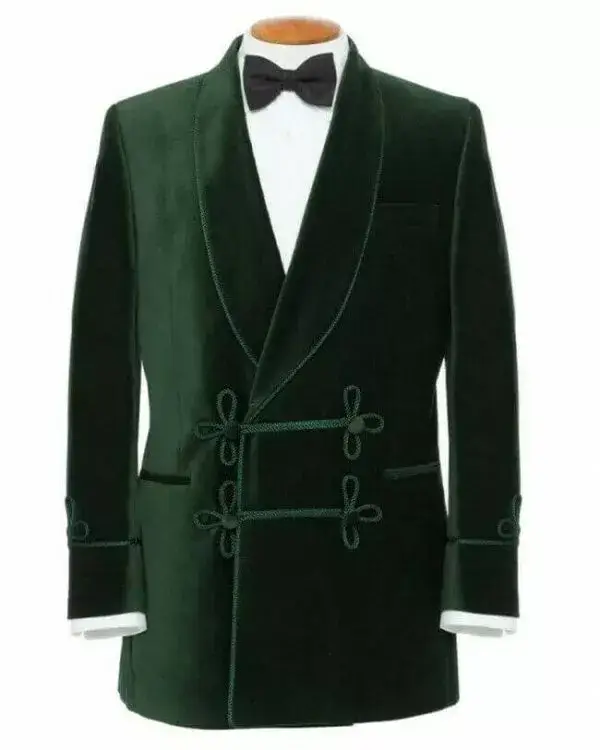 Green Velvet Jacket Smoking Jacket Vintage Smoking Jacket Men's Evening Jacket