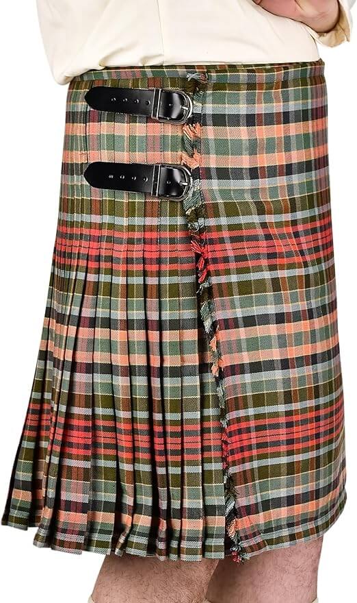 Scottish Tartan Kilt for Men Polyviscose 8 Yard Traditional Mens Kilt