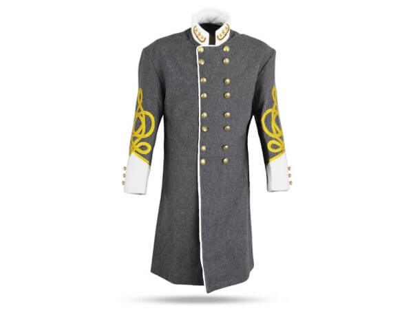 Men's Civil War Costume Jackets 19th Century Cavalry Officer Frock Coat, Handmade Grey Wool Coat, Hussar Confederate Coat Men Wool Coat