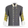 Men's Civil War Costume Jackets 19th Century Cavalry Officer Frock Coat, Handmade Grey Wool Coat, Hussar Confederate Coat Men Wool Coat