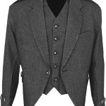 Scottish Tweed Argyle Kilt Jacket with 5 Button Vest - Premium Quality 15 Oz Wool Fabric