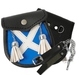 Babies Kilt Saltire Sporran With 2 Tassels & Belt