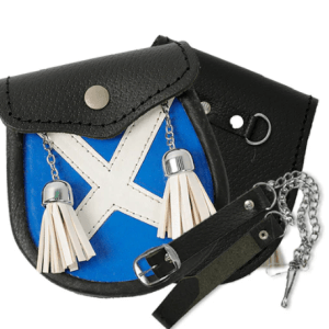 Babies Kilt Saltire Sporran With 2 Tassels & Belt