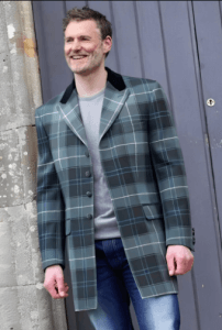 Men's Mid-Thigh Length Tartan Jacket