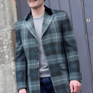 Men's Mid-Thigh Length Tartan Jacket